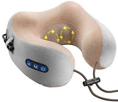 ezoubuy Head Support Pillow Travel AC Neck Massagers for Neck Massage with Good Sleeping Pain Relief Shiatsu and Vibrating Plane U-shaped Memory Foam Kneading Vibration Massager