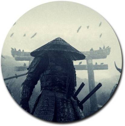 MIKKA Samurai Japan Round THICK Mousepad Mouse Pad Great Gift Idea Mousepad