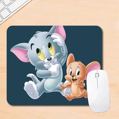 MIKKA Little Jerry and Tom Cartoon Theme Animation Character Printed Mouse Pad Co8641 Non Slip Base Mousepad