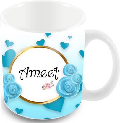 Tuelip Printed Design of Name "Ameet" Ceramic Coffee Mug