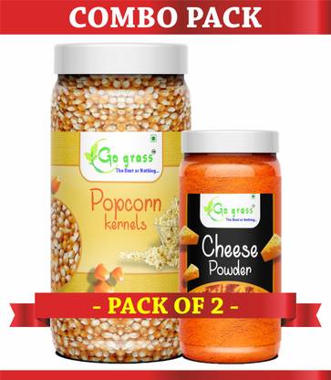 GO GRASS Popcorn Kernels Big Size with Cheese Powder | Movie Theater Popcorn | PREMIUM Popcorn