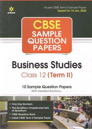 Arihant Cbse Sample Question Papers Business Studies For Class--12, Term -2, By Areesha Naaz