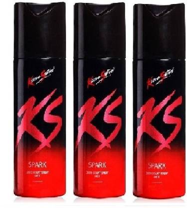 KS Spark Small Deodorant Spray - For Men (30g/45ml )pack of 3 Deodorant Spray  -  For Men