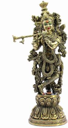 eSplanade Brass Krishna Krishan Murti Idol Statue Sculpture - Multi Colour - 21 Inch Decorative Showpiece  -  53.3 cm