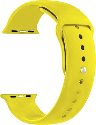 ACM Sliding Watch Strap Silicone for Apple Watch Series 4 40mm Smartwatch Yellow Smart Watch Strap