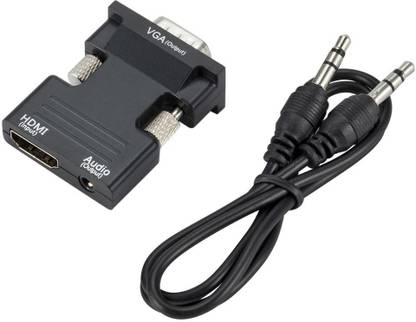 microware TV-out Cable HDMI to VGA with Audio Converter(HDMI female input to VGA male output converter)