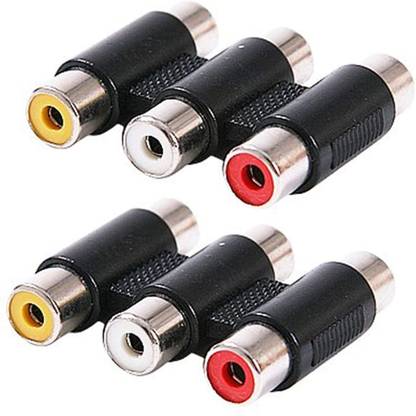 ThecableAnd  TV-out Cable RCA Connector,Audio Video 3-RCA Female to Female Coupler Adapter