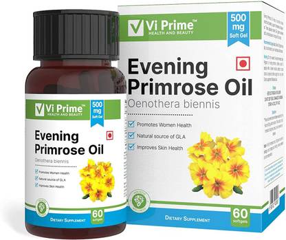 VI PRIME HEALTH AND BEAUTY Evening Primrose Oil Capsules With Rich Source Of GLA And Hormonal Balance
