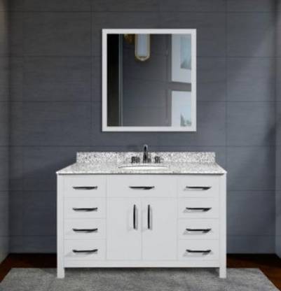Oceanic6 Single Sink 36 inch Silver Grey Bathroom vanity with Cabinet for Washroom Counter Top