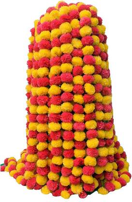 Saikara Collection traditional artificial flower For Indoor Outdoor And Home Decor Yellow, Red Marigold Artificial Flower