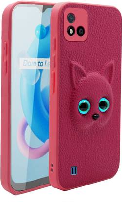 Just Be You Back Cover for Realme C20 Soft Rubber Leather Finish 3D Printed Marble Eye Slim Design