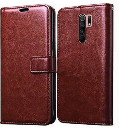 Luxury Counter Flip Cover for Redmi 9 Prime Premium Quality |Dual Stiched |Complete Protection| Back Cover