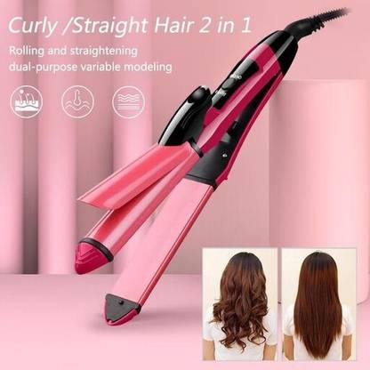 HINOVO WOMEN'S HAIR STRAIGHTENER NHC-2009 TEMPERATURE CONTROLLED 2 IN 1 HAIR STYLER Hair Straightener