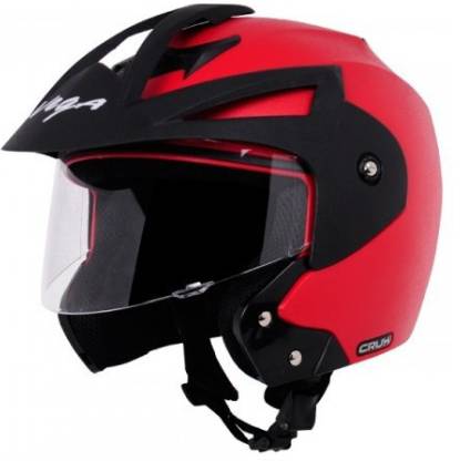VEGA CRUX HI-QUALITY OPEN FACE RED 580 MM SIZE M Motorbike Helmet
