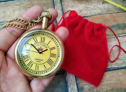 Ascent India Brass Pocket Watch Chain With Velvet Pouch for easy carry Handmade Gift 1 brass brass Pocket Watch Chain