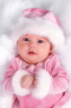 Baby's Love - Cute Baby in a Pink Dress ON HI QUALITY LARGE PRINT 36X24 INCHES Photographic Paper
