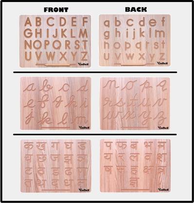 बीडक Capital & Small, Cursive and Hindi Alphabet Tracing, Writing Board for Your Kids