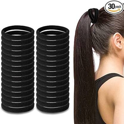 NEELGROUP Black Hair Rubber Bands Long Lasting Hair Rubber Band (30 pics) hair band Rubber Band