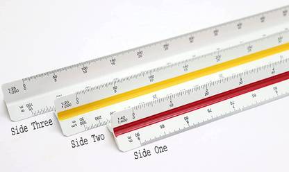 True-Ally Triangle Scale 30cm Long Measuring Tool for Architects, Engineers, Students etc Ruler