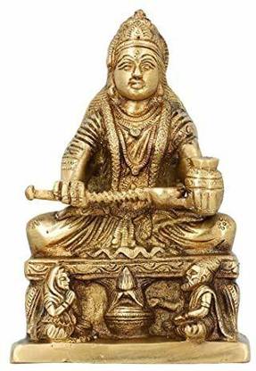 Idolsplace Arnnapurna Devi Idol/Arnapurna Devi MATA Brass Idol 200gms Decorative Showpiece  -  6 cm