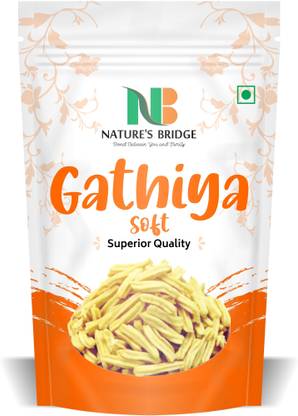 Nature's Bridge Soft Gathiya (Ganthiya) | Namkeen Snacks - 400 Gm