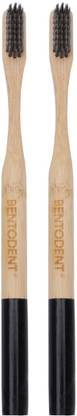 bentodent Charcoal Bamboo Toothbrush Round Bottom Teeth Whitening Soft Toothbrush