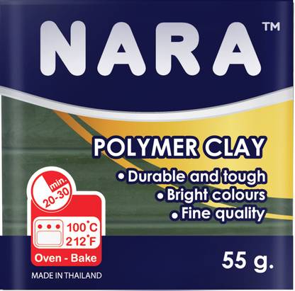 NARA Polymer Clay - 55 Grams - Army - Made in Thailand Art Clay