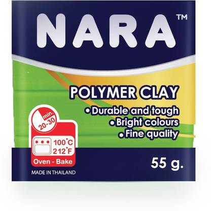 NARA Polymer Clay - 55 Grams - Grass Green - Made in Thailand Art Clay