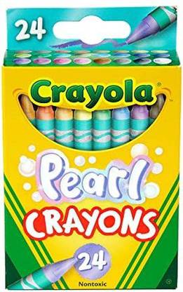 CRAYOLA Pearl Crayons, Pearlescent Colors, 24Count Multi, 4.5" x 2.8" x 1.1"