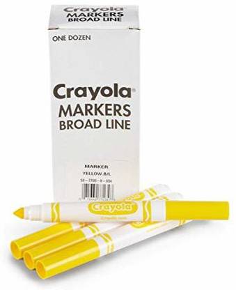 CRAYOLA Broad Line Markers, Yellow, 12 Count Bulk Markers