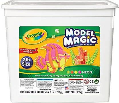 CRAYOLA MODEL MAGIC Neon, Modeling Clay Alternative, Slime Ingredient, 2lb