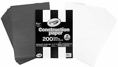 CRAYOLA Black & White Construction Paper Bulk, Amazon Exclusive, 200 Sheets