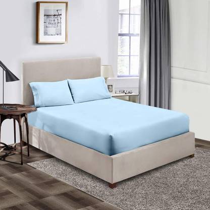 SGI Bedding 1000 TC Cotton Single Solid Fitted (Elastic) Bedsheet