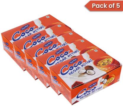 Bye-Bye Coco Kesar Mithai Traditional | Pack of 150 PC Coconut Mithai Kesar, Coconut Candy Bar
