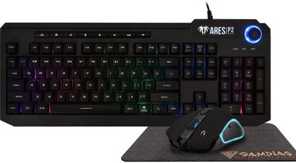 GAMDIAS ARES P2 3-in-1 RGB Gaming Combo with Wired USB Keyboard, Mouse & Mousepad Combo Set