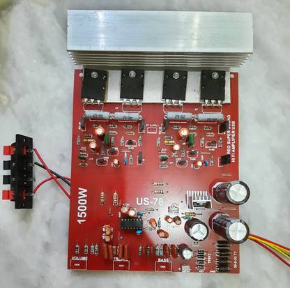 ai wok 1500 Watt Amplifier Board with BASS Treble 12v for Fan and 5v for BT Module Electronic Components Electronic Hobby Kit