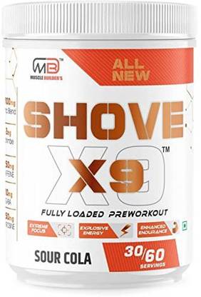 MB MUSCLE BUILDER'S Advanced Shove X9 Preworkout For Explosive Power ,Strength & Non-Crash Stamina Energy Drink