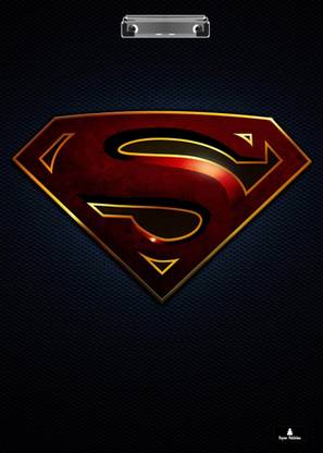 paper pebbles superman logo design exam pad size (9.5 x14.5) Inch