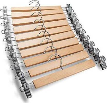 vnx Wooden Trousers Pack of 10 Hangers For  Trousers