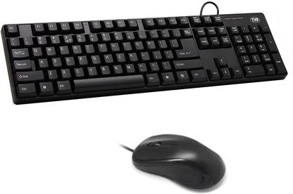 TVS Champ USB Keyboard and Champ Click PM-436 Mouse Set Wired USB Standard Desktop Keyboard Compatible with Desktop, Laptop, Mac