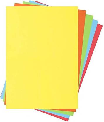 DSR A4 20 sheet 120-180 GSM (4 colour x 5 sheet )for Art and Craft Double side Coloured A4 120 gsm Coloured Paper