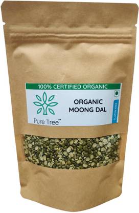Pure Tree Organic Green Moong Dal (Split/Chilka) (450 g in each pack)