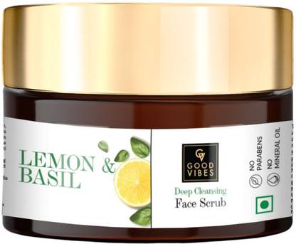 GOOD VIBES Deep Cleansing Face Scrub - Lemon & Basil (50 g) Scrub