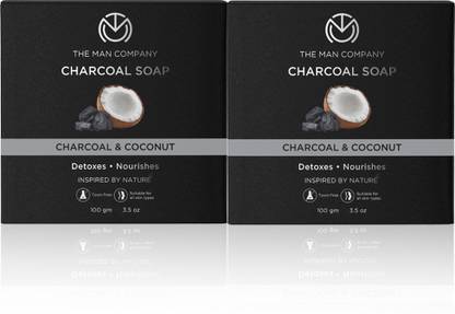 THE MAN COMPANY Charcoal Soap with Coconut | Detoxes & Nourishes | Removes Dead Skin