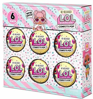 LOL Surprise Confetti Pop 6 Pack Angel – 6 Re-Released Dolls ,571605  - 9.9 inch