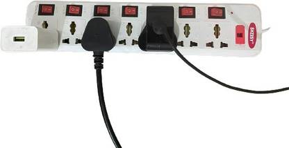 Skeisy ABS-707 7 socket plus 7 switch extension board with 3mtr wire & 6AMP 7 Socket Extension Boards