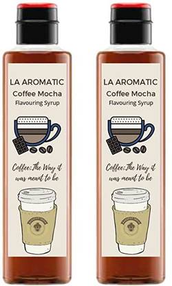 La Aromatic All Exotic Coffee Syrup-200ml [Flavourfull & Aromatic]- Coffee Macha-pack of 2 Coffee Macha