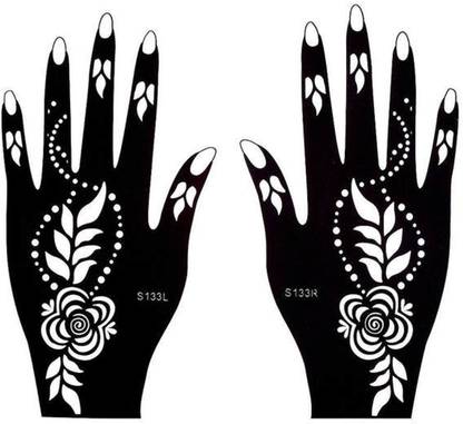 IVANA'S Ivana's Henna Tattoo Stencil (Set of 2) Women Girls Hand Finger Body Paint Temporary Tattoo (24)