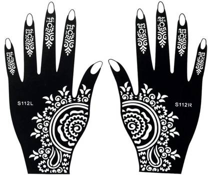 IVANA'S  Henna Tattoo Stencil (Set of 2) Women Girls Body Paint Temporary Tattoo (29)