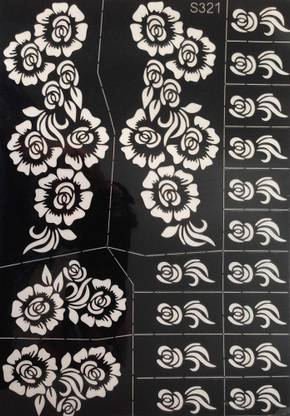 IVANA'S Henna Tattoo Stencil Set for 2 Women Girls Hand Finger Body Paint Temporary Tattoo (Body Art)